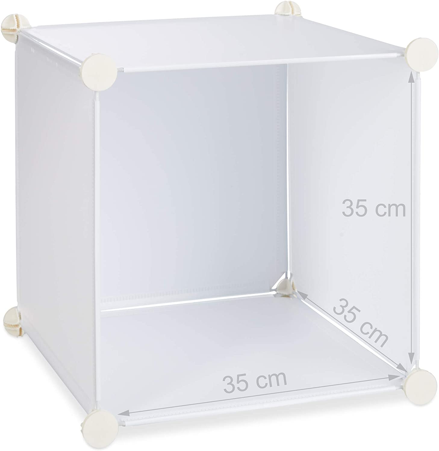 Armadio guardaroba con scaffale cubo 18 scomparti in plastica modulare per scarpe bianco 13_0001073