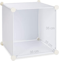 Armadio guardaroba con scaffale cubo 18 scomparti in plastica modulare per scarpe bianco 13_0001073