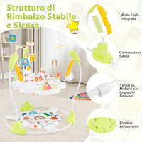 Jumperoo per Bambini, Centro attività Saltella con Altezza Regolabile, Gioco Saltellante con Sedile Girevole a 360°, Saltarello per Neonati con Luci e Suoni per Bambini 6+ Mesi (Giallo)