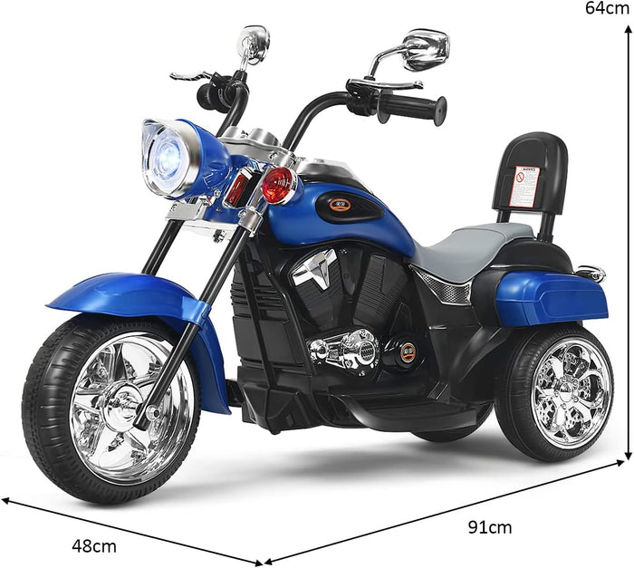 6V Moto Elettriche per Bambini, Moto Cavalcabile Marcia Avanti e Indietro, Portanza di Peso 30kg (Blu)