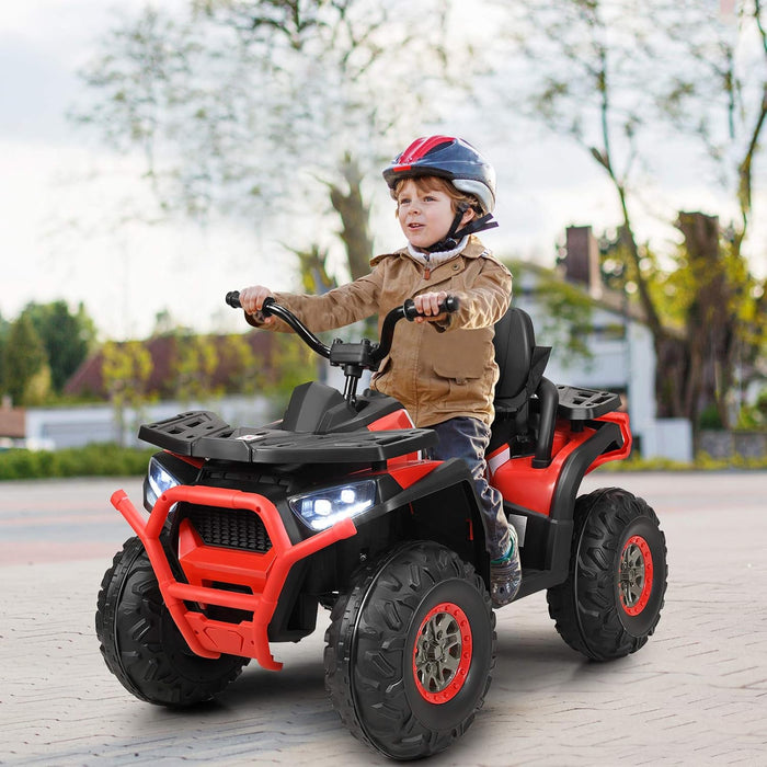 12 V Quad Elettrico per Bambini, Auto Elettrica Cavalcabile con Luci LED e Musica, Velocità fino a 8 km/h, per Bambini 3+ anni (Rosso)