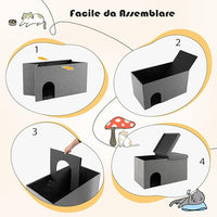 Mobile per Lettiera per Gatti, Panca Portaoggetti con Tappetino Impermeabile e Filtro al Carbone per il Controllo degli Odori e Coperchio Ribaltabile, 90 x 50 x 50 cm(Grigio)