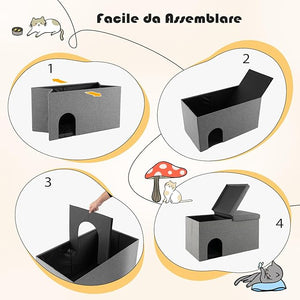 Mobile per Lettiera per Gatti, Panca Portaoggetti con Tappetino Impermeabile e Filtro al Carbone per il Controllo degli Odori e Coperchio Ribaltabile, 90 x 50 x 50 cm(Grigio)