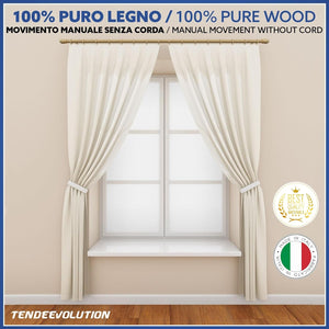 Bastone Tenda in Legno di Alta Qualità, diametro 23 mm a strappo colore olmo lunghezza 200 CM