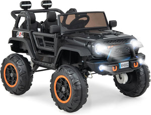 24V Macchina per Bambini con Telecomando, Auto Elettrica per Bambini 2 Posti, con Musica Storie USB, Partenza Lenta, Velocità 3,9-5,9 km/h, 3+ Anni (Nero)