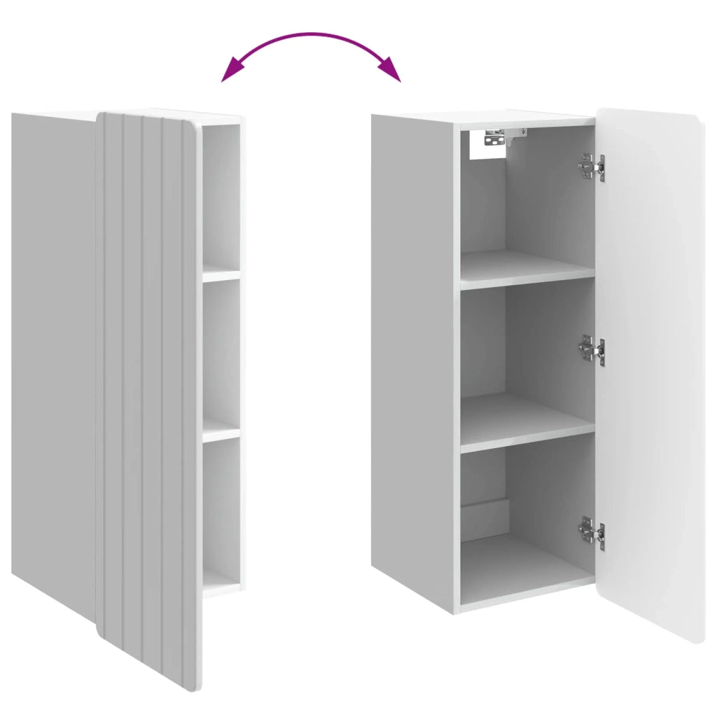 Mobiletto a muro Bianco Lucido 33 x 34,5 x 94 cm