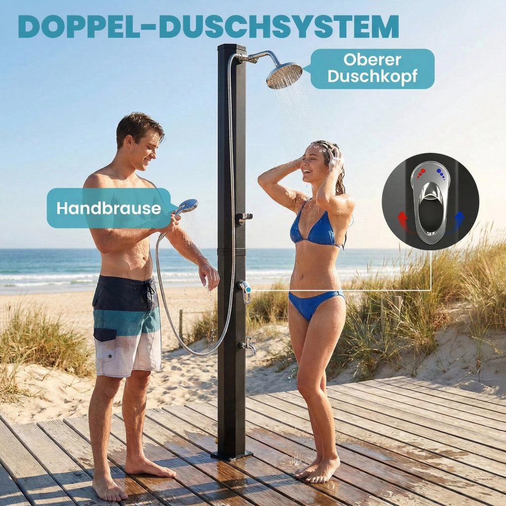 Doccia Solare da Giardino 35L con Protezione Antigelo ¨C Zephmum ¨C Colore Grigio