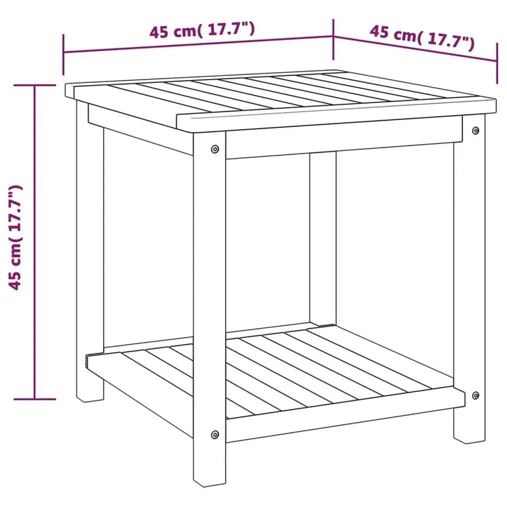 Tavolino in Legno Massello di Acacia 45x45x45 cm 44128