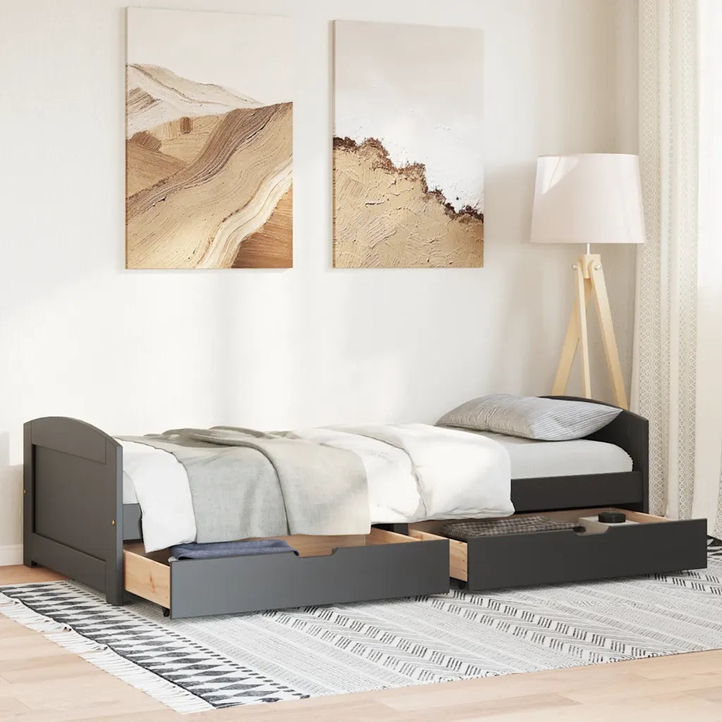 Dormeuse con 2 Cassetti senza Materasso Nero 90x200 cm IRUN 3314678