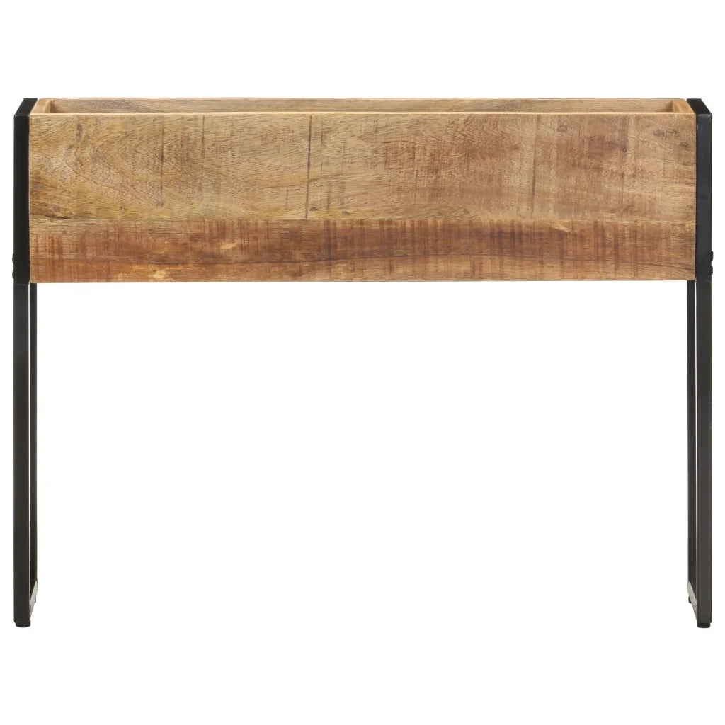 Fioriera-Vaso-Contenitore per Piante 90x20x68 cm in Legno di Mango Grezzo