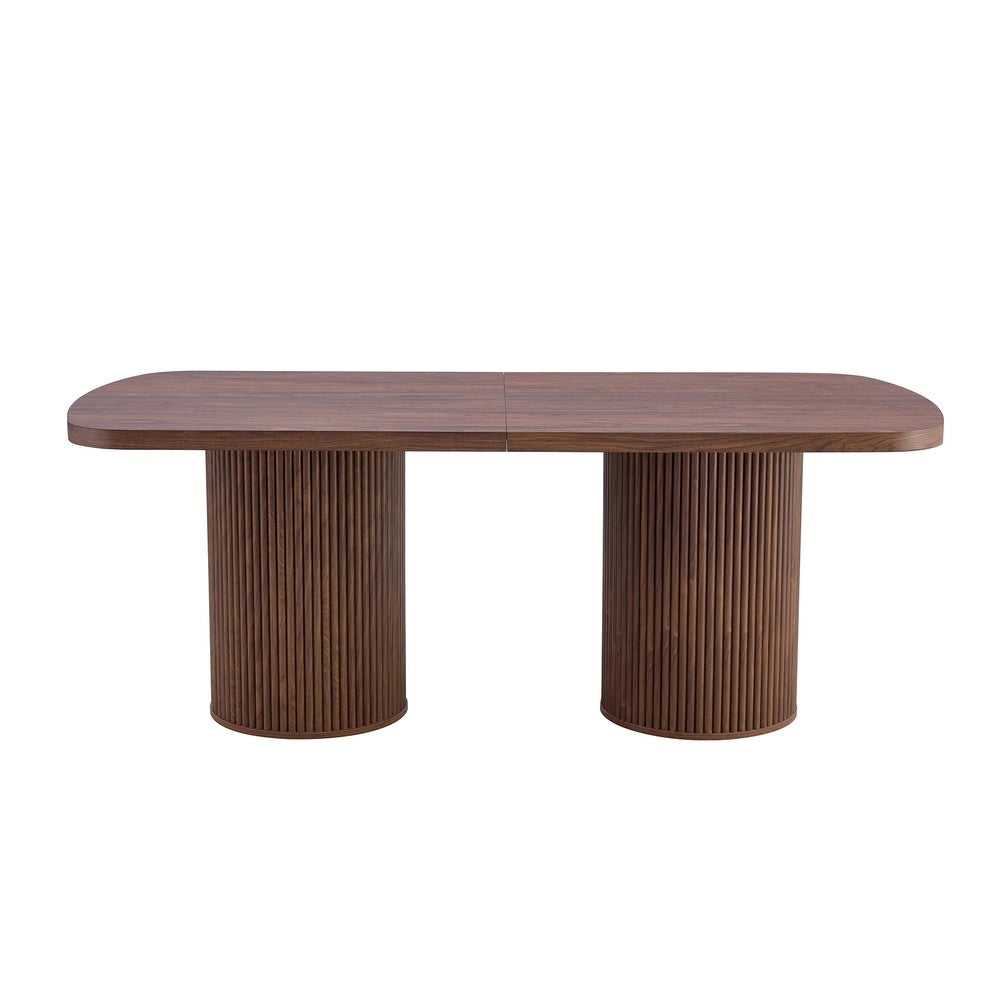 Tavolo da Pranzo Ovale con Piano MDF Effetto Legno ¨C MINIMAL ¨C Design Moderno