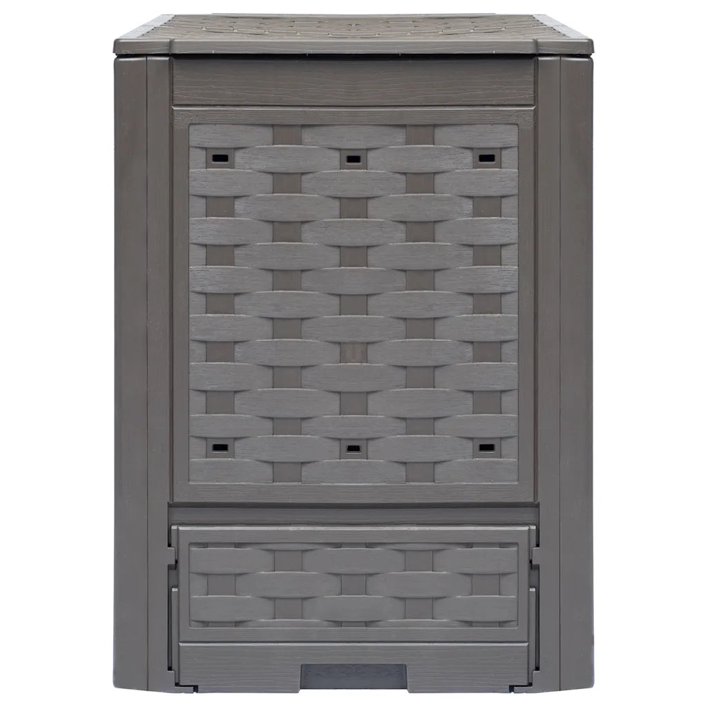 Compostiere 2 pz Marrone 60x60x83cm 600 L in Rattan di Plastica CFW1835478