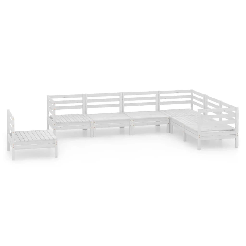 Set di mobili da giardino mobili da esterno 7 pezzi legno di pino massiccio bianco 02_0017407