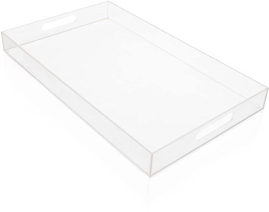 Servizio da Tavola in Acrilico Translucido - 40x30 cm - Antiscivolo - Resistente - Maniglie - Facile da Pulire