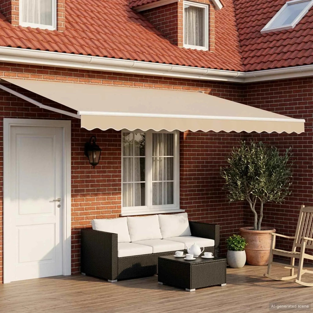 Tettuccio Elettrico Retrattile Beige e Bianco 5 x 3 m 3420019