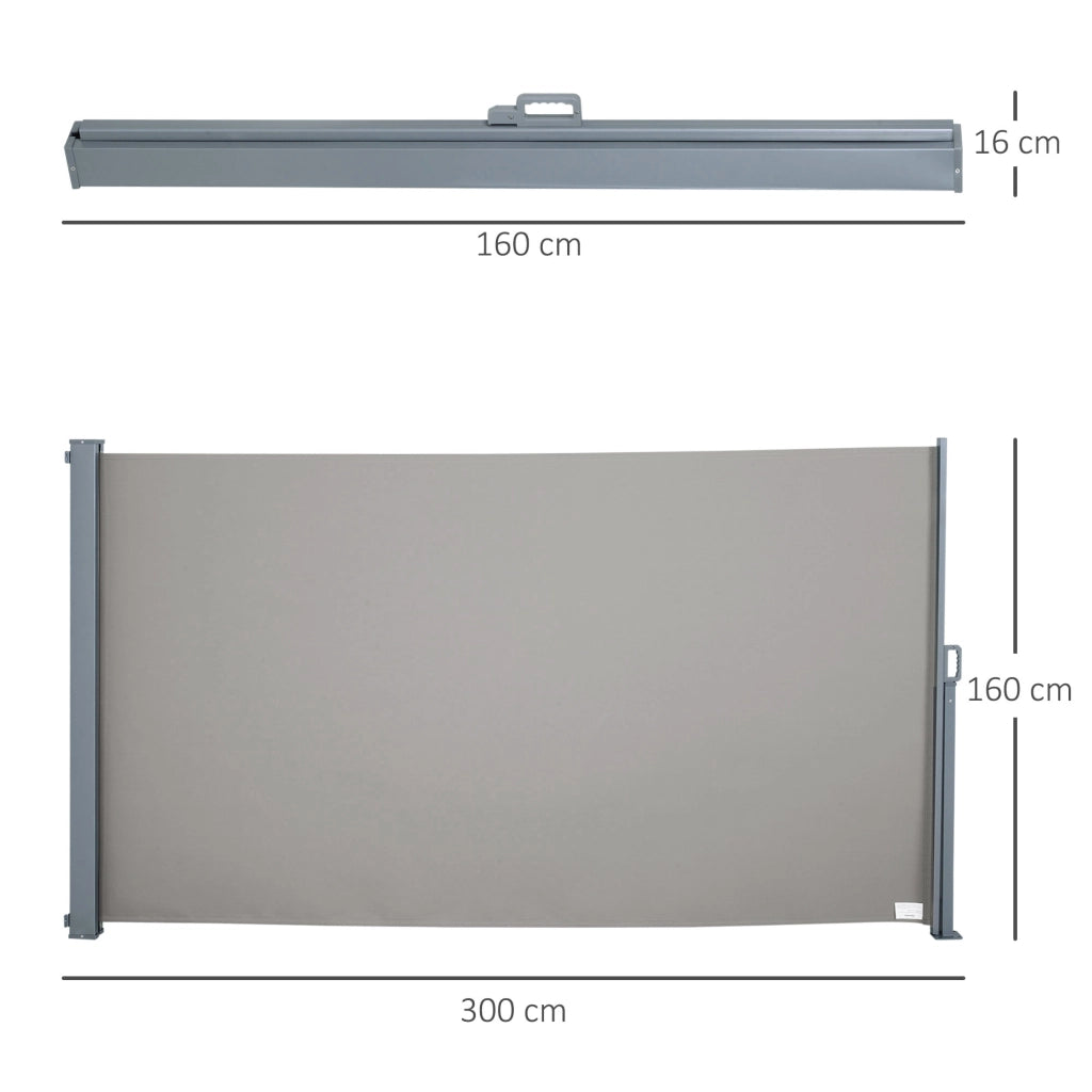 Tenda da Sole Laterale Avvolgibile ¨C Xylo ¨C 3x1.6m Alluminio Poliestere Impermeabile Anti-UV