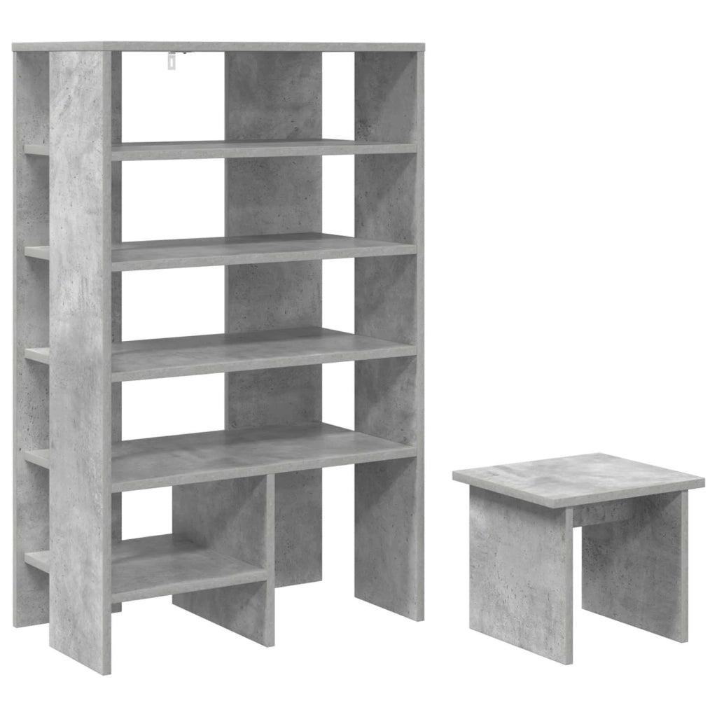 Mobile per scarpe 2 pcs Grigio cemento Legno multistrato 8000383