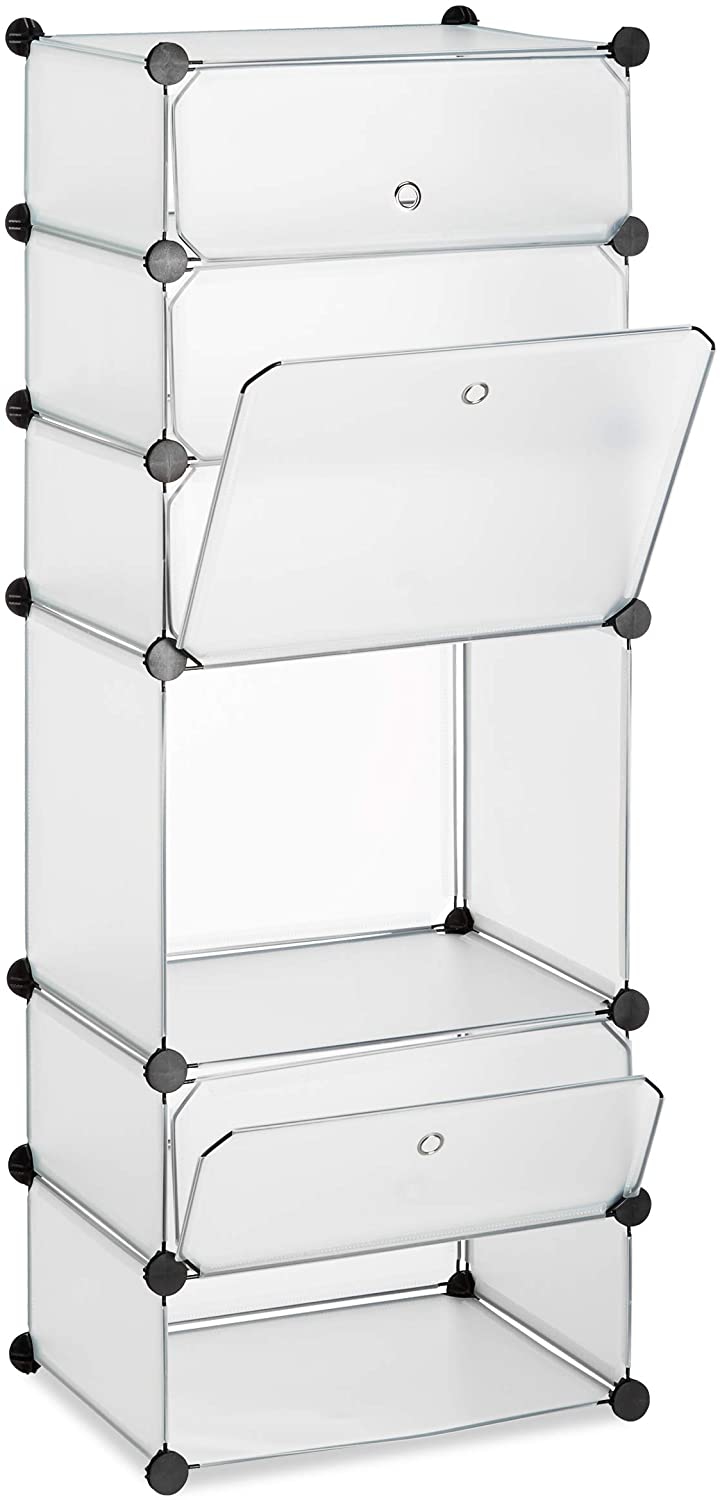 Mobile scarpiera 6 scomparti 126 cm plastica trasparente 13_0001636_3