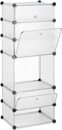 Mobile scarpiera 6 scomparti 126 cm plastica trasparente 13_0001636_3