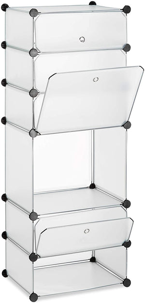 Mobile scarpiera 6 scomparti 126 cm plastica trasparente 13_0001636_3