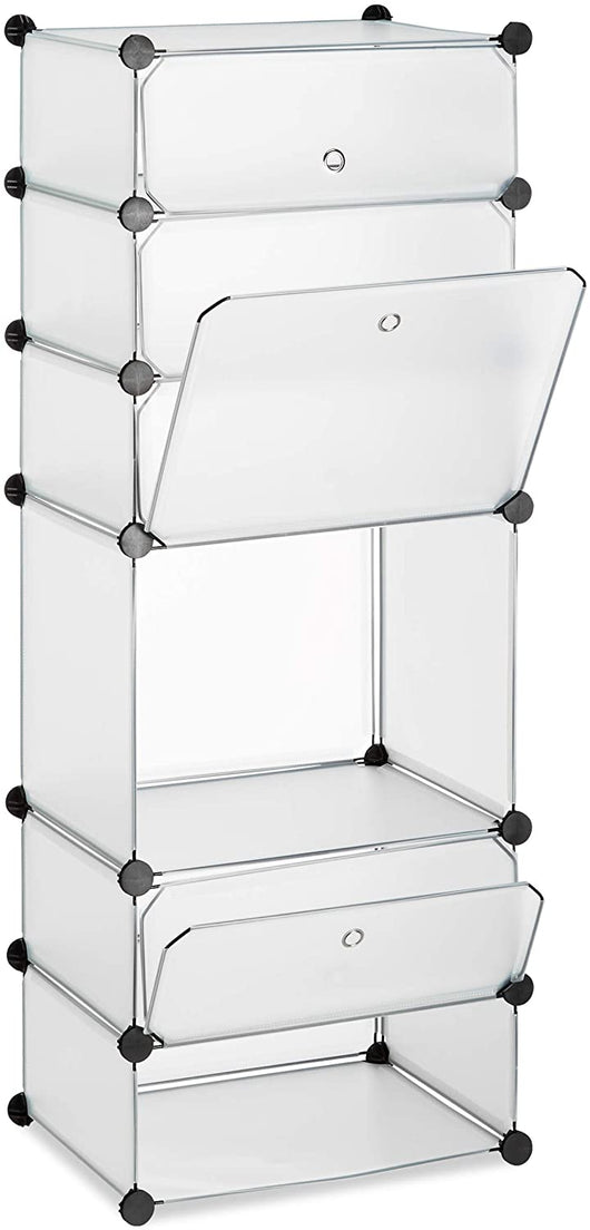 Mobile scarpiera 6 scomparti 126 cm plastica trasparente 13_0001636_3