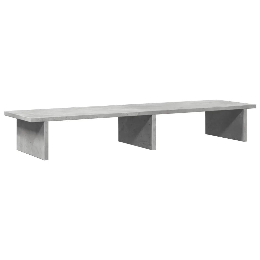 Supporto Monitor Grigio Cemento 100x27x15cm Legno Massello Pino 854709