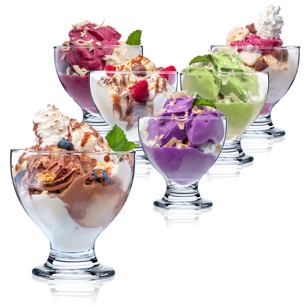 Set di 6 coppette da dessert per gelato KADAX da 450 ml in vetro.