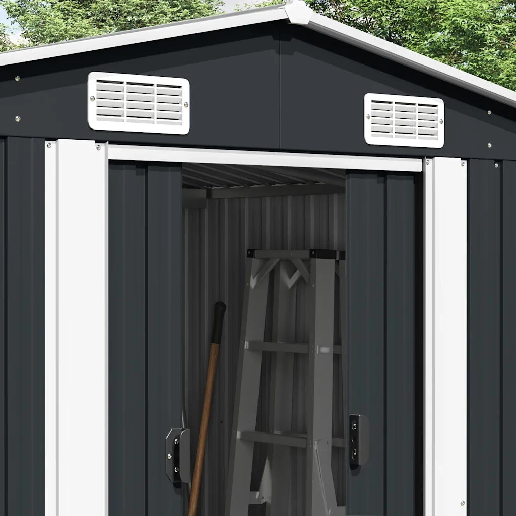 Casetta da Giardino 257x580x181 cm in Metallo Antracite 143354