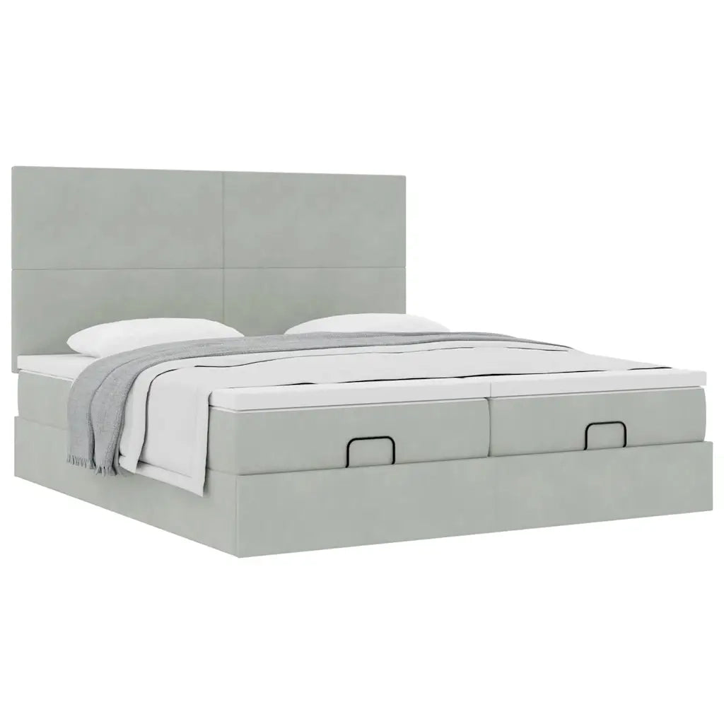 Struttura Letto Pouf con Materassi 160x200 cm in Velluto 3313748