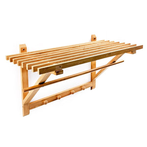 Porta asciugamani da bagno in bambù con ripiano 60 cm 3213077