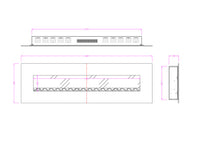 Camino Elettrico da Parete 55x182,2x14 cm Effetto Fiamma 1500W Elit