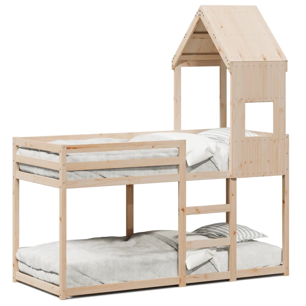 Letto a Castello senza Materasso 90x190 cm Legno di Pino 3282005