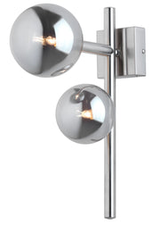 Applique NEPTUN Jupiter nichel, globi fumé 2xG9 14W