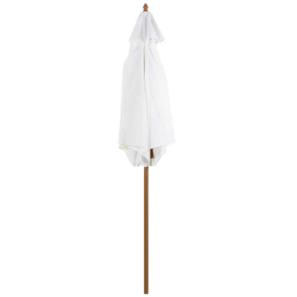Ombrellone da Giardino Ø2,5x2,3 m Palo Ø38 mm in Bambù Bianco