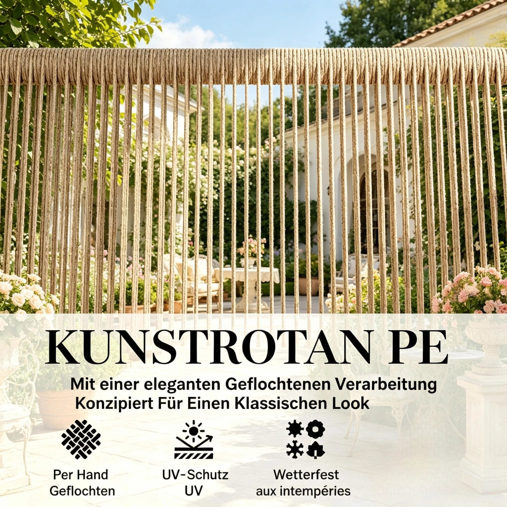 PANCA DA GIARDINO 138x62x83 cm in rattan PE e metallo nero/naturale