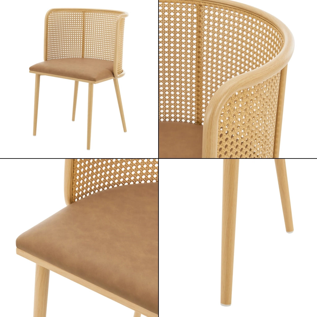Set di 2 sedie da pranzo 75 x 52 x 49 cm marrone 03_0006723
