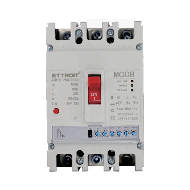 ETTROIT MCCB Interruttori Scatolati Magnetotermici Regolabile 3P  35kA Regolabile 100A-250A AC 400V IP20 IEC60947-2