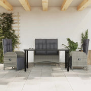 Set da Pranzo da Giardino 4 pz con Cuscini in Polyrattan Grigio 3203508