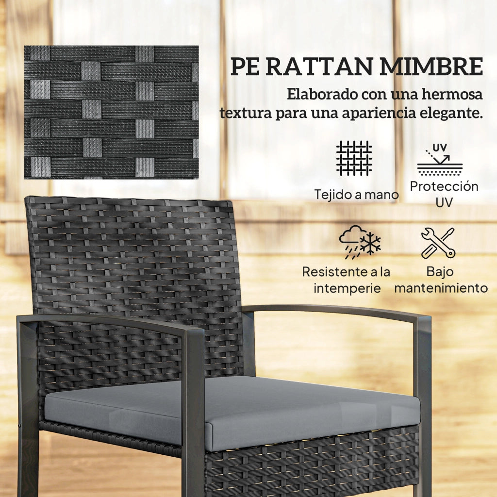 Set Giardino Rattan Sintetico ¨C Zephmum ¨C Grigio, Polipropilene, 6 Pezzi con Cuscini