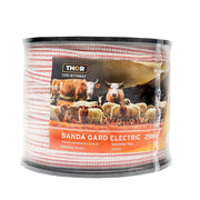 Nastro per recinto elettrico, Lunghezza 250 mt e Larghezza 10mm, 4x0.16mm SS, 13 Ohm/m, colore bianco-rosso recinzioni elettriche Thor