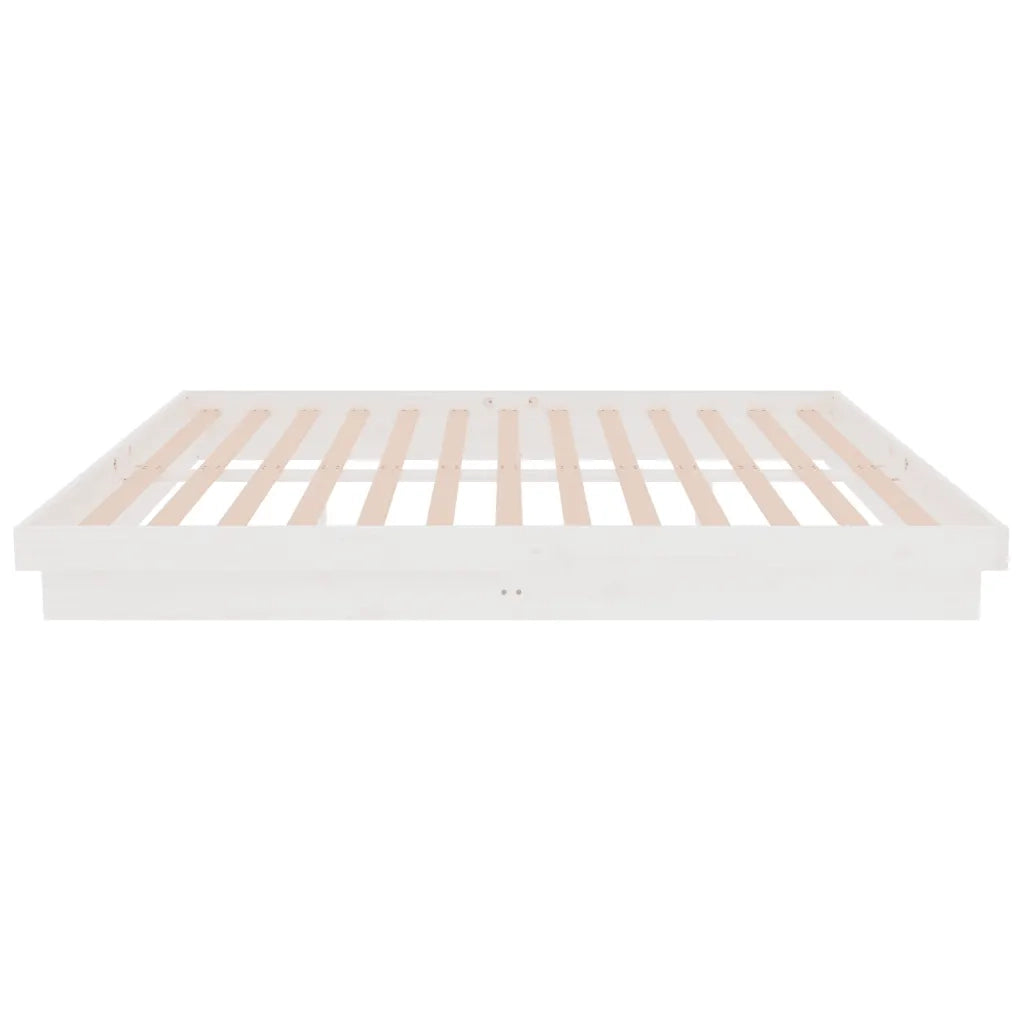 Giroletto-Struttura Letto Bianco in Legno Massello 150x200 cm King Size 706127