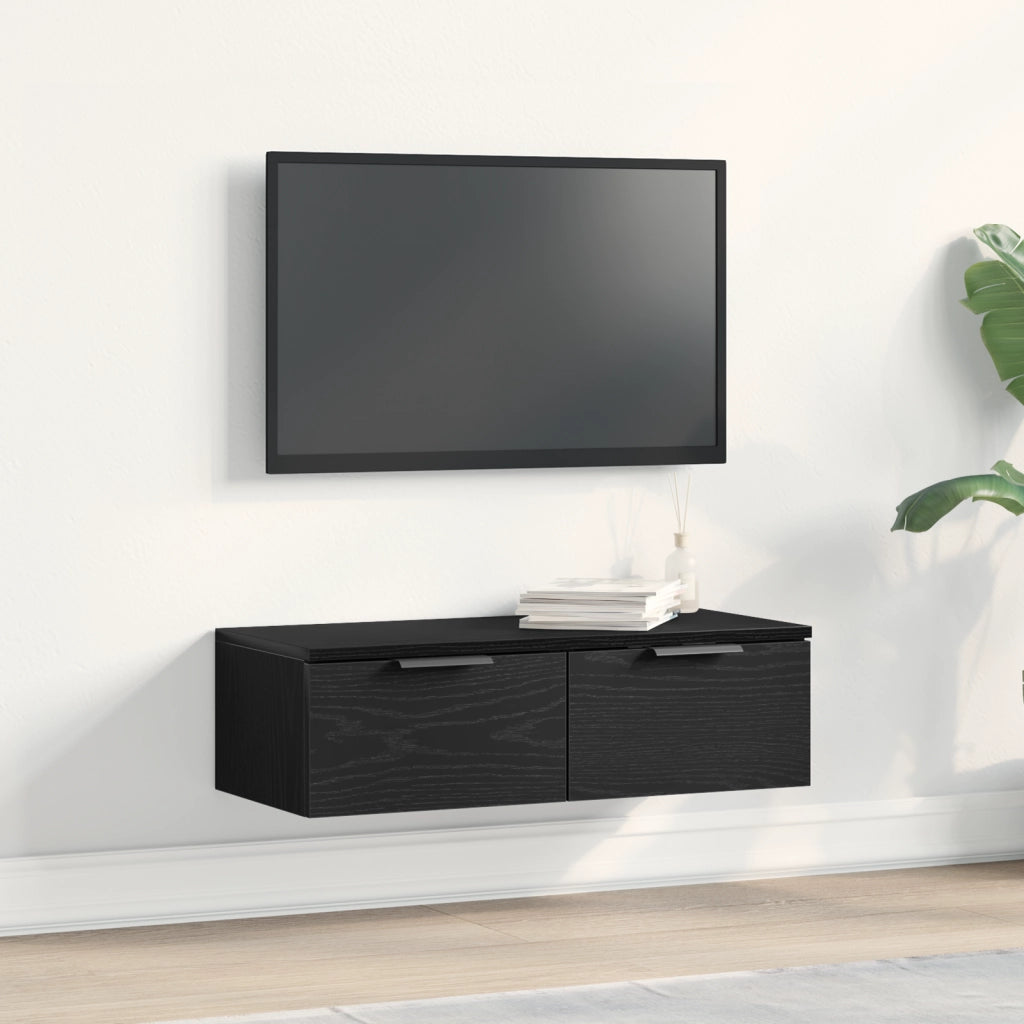 Armadio da muro in rovere nero 68x30x20 cm realizzato in legno ingegnerizzato