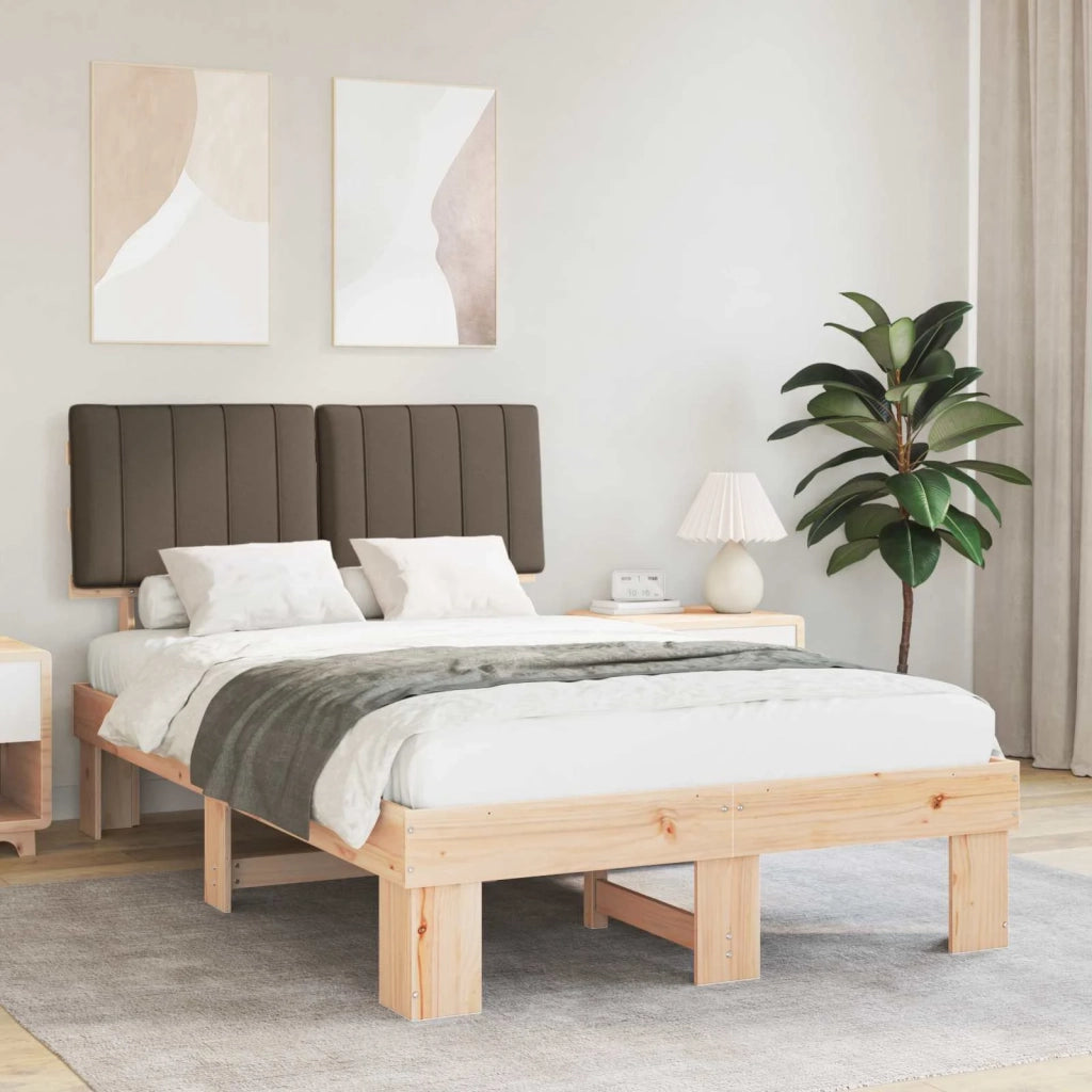 Letto matrimoniale | Letto per adulti | Letto con Testiera Rivestita Talpa 120 x 190 cm Pino massello
