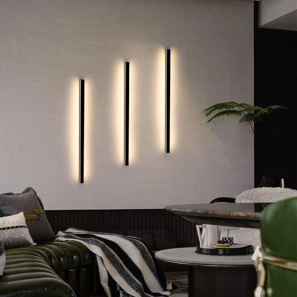 ZMH Applique da parete a LED per interni nera 80cm lampada da parete moderna 3000K per corridoio e camera da letto