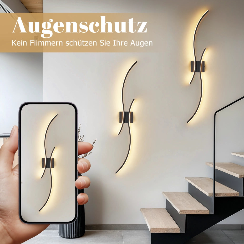 ZMH Applique a LED Nero 14w 100cm Bianco caldo 3000k per corridoio soggiorno camera da letto