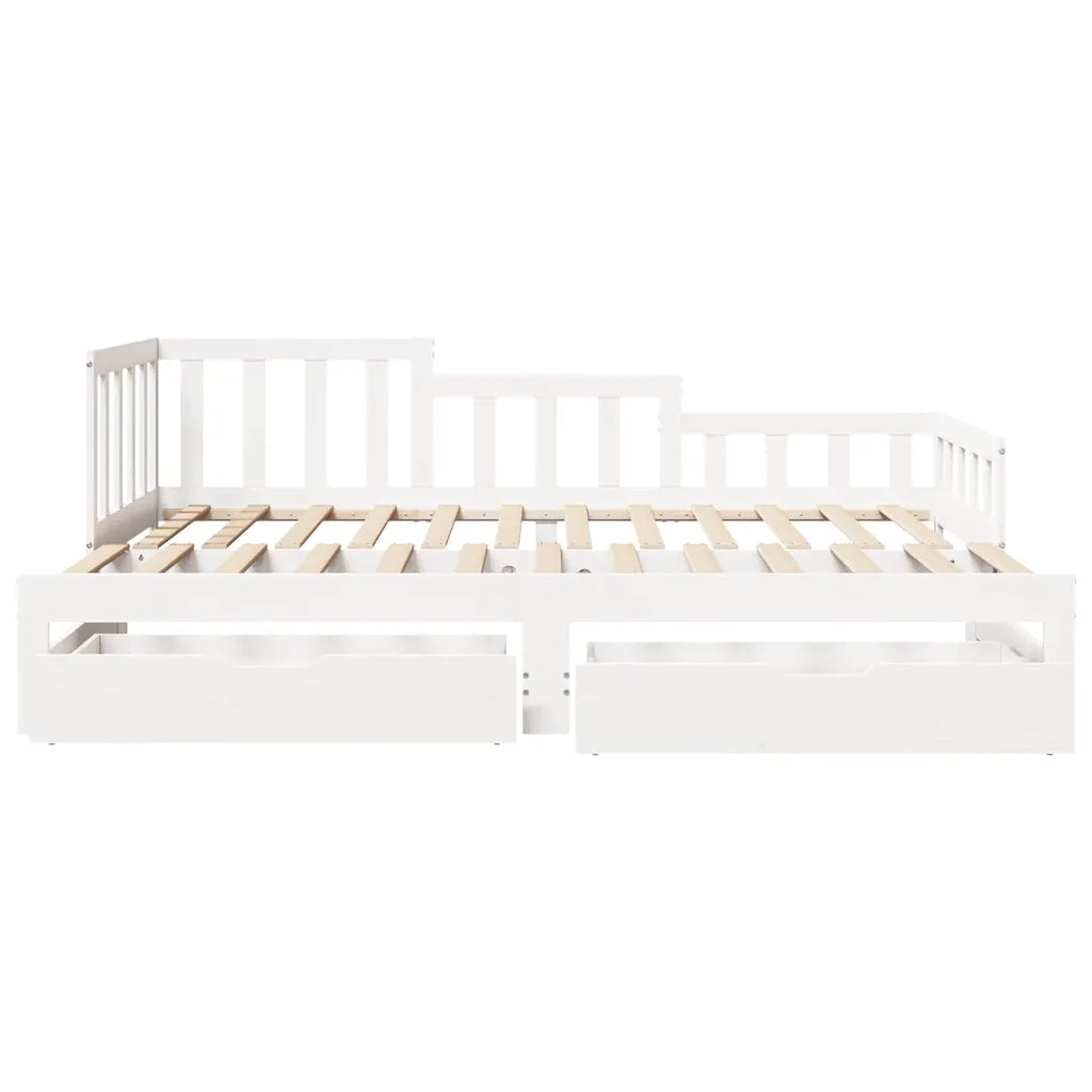 Letto Estraibile con Cassetti senza Materasso Bianco 90x190 cm 3302224