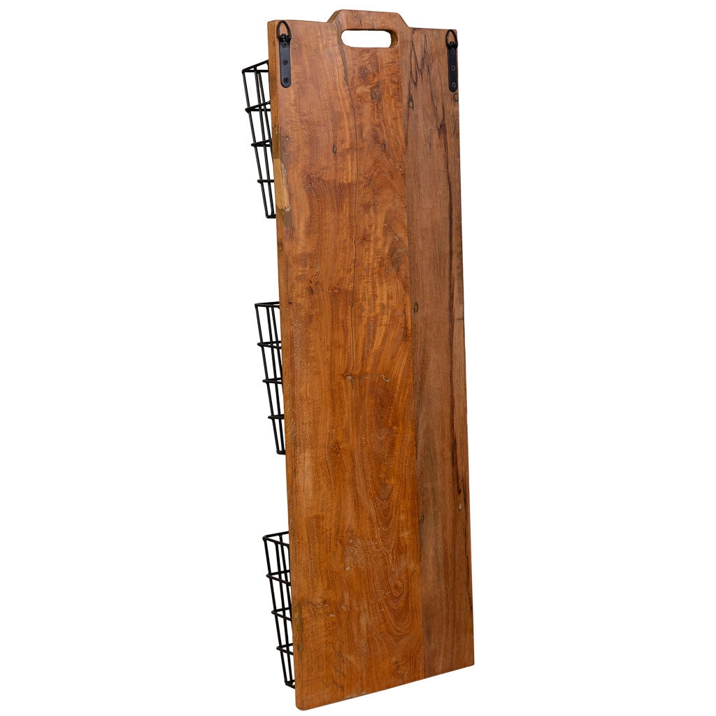 Scaffale in legno e metallo marrone 33x10x90h