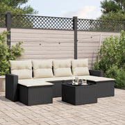 Set Divani da Giardino con Cuscini 7pz Nero Polyrattancod mxl 87309