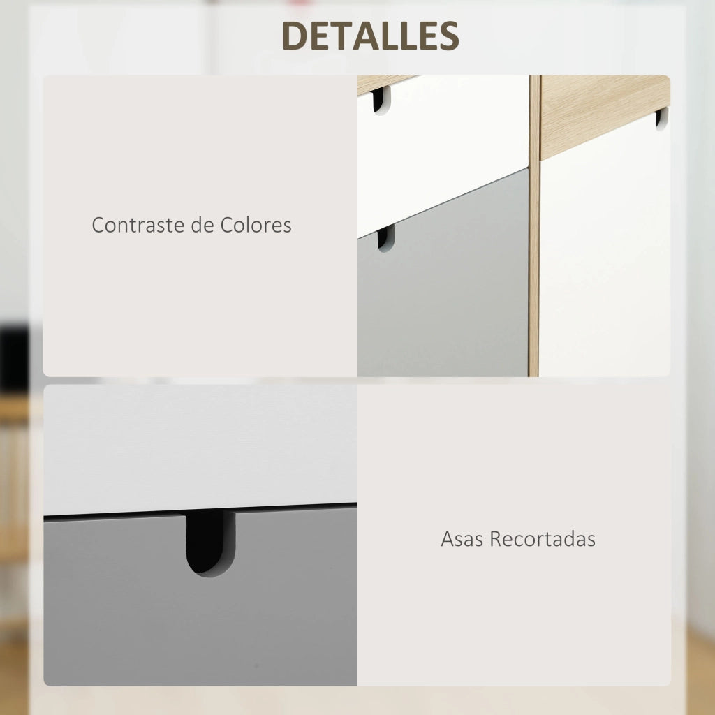 Armadio con ante e cassetti ¨C zephmum ¨C multicolore 100x40x79,5 cm