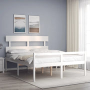 Letto per Anziani con Testiera Bianco 160x200 cm Legno Massellocod mxl 128191
